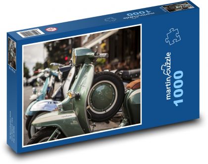 Italské skútry v řadě - puzzle 1000 dílků