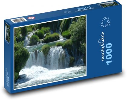 Chorvátsko - vodopády na rieke - Puzzle 1000 dielikov, rozmer 60x46 cm