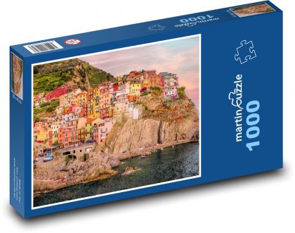 Farebné mesto na skale - Cinque Terre - Puzzle 1000 dielikov, rozmer 60x46 cm