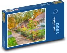 Podzim ve městě Puzzle 1000 dílků - 60 x 46 cm