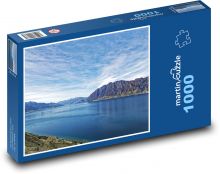 Modré jezero na Novém Zélandu Puzzle 1000 - 60x46 cm
