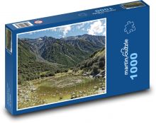 Bergtal mit Teich, Neuseeland Puzzle 1000 Teile - 60 x 46 cm