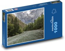 Kirgizsko - rieka Puzzle 1000 dielikov - 60 x 46 cm 