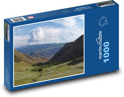 Kyrgyzstán - hory - Puzzle 1000 dílků, rozměr 60x46 cm