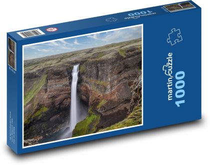 Obrovský vodopád padající ze skály - puzzle 1000 dílků