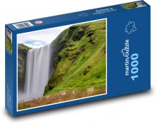 Islandský vodopád Skógafoss Puzzle 1000 dielikov - 60 x 46 cm 