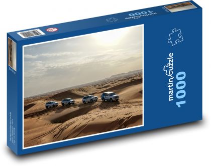 Auto - poušť - Puzzle 1000 dílků, rozměr 60x46 cm