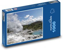 Gejzír Pohutu Geyser - Nový Zéland Puzzle 1000 dílků - 60 x 46 cm