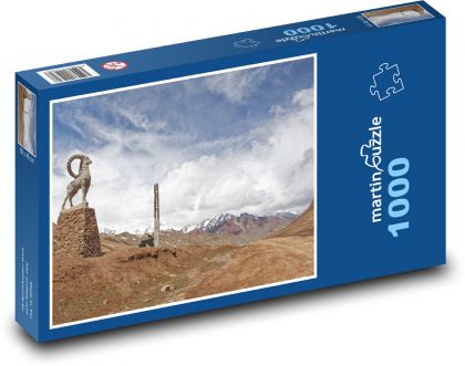 Kyrgyzstán - hranice - Puzzle 1000 dílků, rozměr 60x46 cm