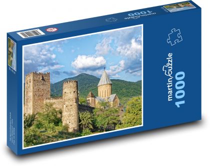 Gruzie - hrad Ananuri - Puzzle 1000 dílků, rozměr 60x46 cm