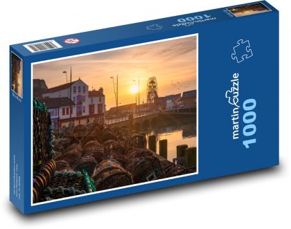 Sieťky na kraby v prístave - Puzzle 1000 dielikov, rozmer 60x46 cm