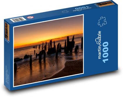 Sunset, harbor - Puzzle 1000 pieces, size 60x46 cm 