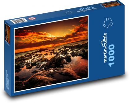 Slnko, more, kamene - Puzzle 1000 dielikov, rozmer 60x46 cm