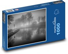 Plavebný kanál, hmla Puzzle 1000 dielikov - 60 x 46 cm 
