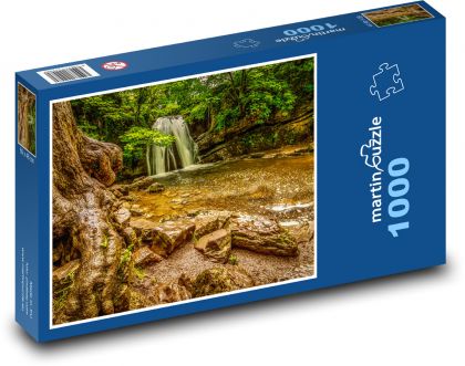 Příroda - vodopád - Puzzle 1000 dílků, rozměr 60x46 cm
