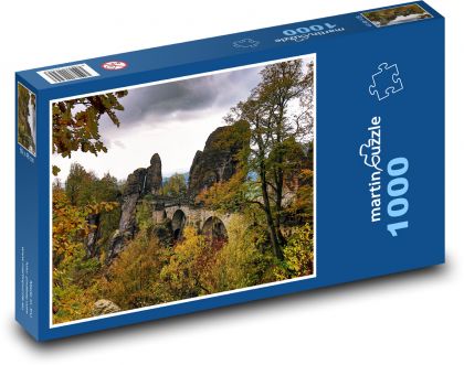 Saské Švýcarsko - most - Puzzle 1000 dílků, rozměr 60x46 cm