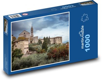Kostol na kopci - Taliansko - Puzzle 1000 dielikov, rozmer 60x46 cm