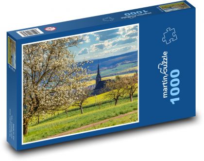 Jarní krajina - Puzzle 1000 dílků, rozměr 60x46 cm