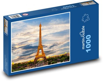 Paříž - Eiffelova věž - Puzzle 1000 dílků, rozměr 60x46 cm