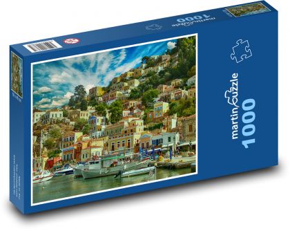 Itálie, přístav - Puzzle 1000 dílků, rozměr 60x46 cm