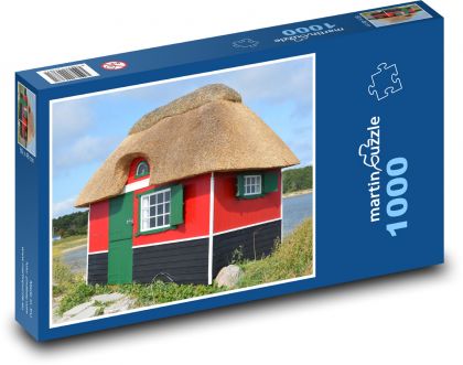 Dánsko, dům na pláži - Puzzle 1000 dílků, rozměr 60x46 cm