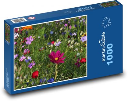 Rozkvetlé luční kvítí na louce - puzzle 1000 dílků