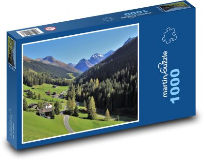 Alpy, silnice - Puzzle 1000 dílků, rozměr 60x46 cm