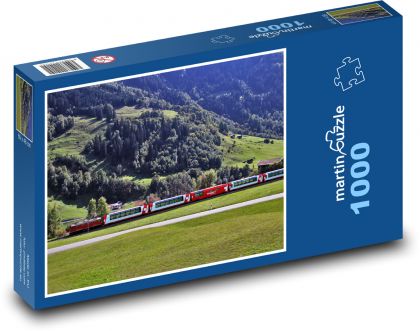 Švajčiarsko - vlak - Puzzle 1000 dielikov, rozmer 60x46 cm