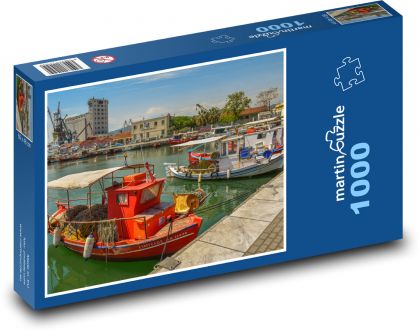 Lodě, přístav - Puzzle 1000 dílků, rozměr 60x46 cm