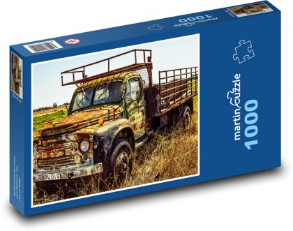 Staré nákladní auto, vrak - Puzzle 1000 dílků, rozměr 60x46 cm