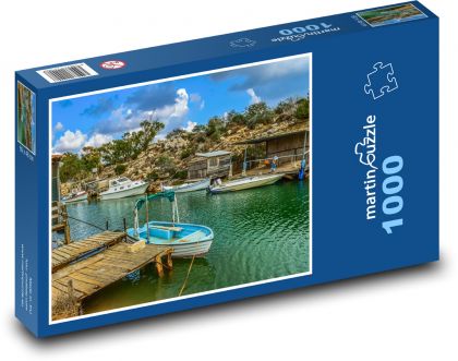 Rybárske lode v prístave - Puzzle 1000 dielikov, rozmer 60x46 cm