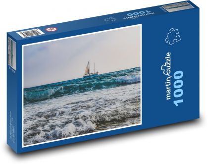 Morze - łodzie żaglowe - Puzzle 1000 elementów, rozmiar 60x46 cm