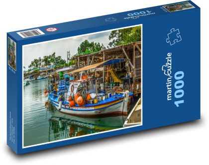 Rybářský člun - Puzzle 1000 dílků, rozměr 60x46 cm