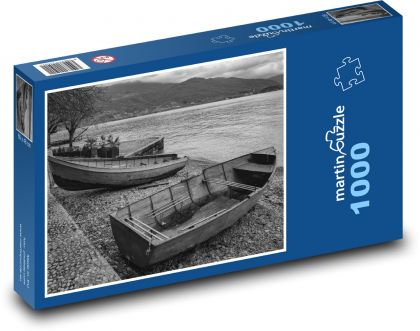 Lodě na břehu - Puzzle 1000 dílků, rozměr 60x46 cm