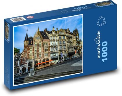 Historické budovy v Gente, Belgicko - Puzzle 1000 dielikov, rozmer 60x46 cm