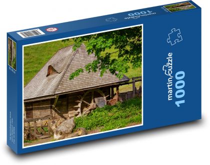 Dřevěný vodní mlýn - puzzle 1000 dílků