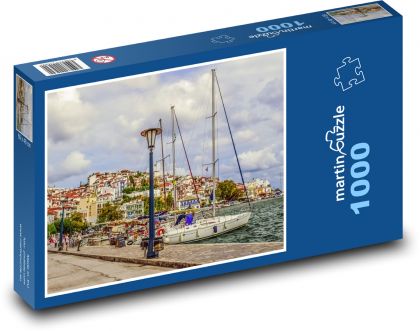 Lodě, přístav - Puzzle 1000 dílků, rozměr 60x46 cm