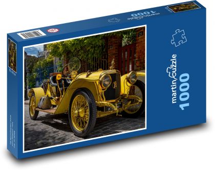 Žlté historické vozidlo, auto - Puzzle 1000 dielikov, rozmer 60x46 cm