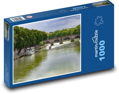 Itálie - Řím, řeka - Puzzle 1000 dílků, rozměr 60x46 cm