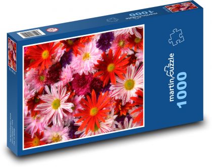 Kvety - gerbery - Puzzle 1000 dielikov, rozmer 60x46 cm