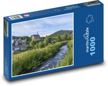 Eine kleine Stadt am Fluss Puzzle 1000 Teile - 60 x 46 cm