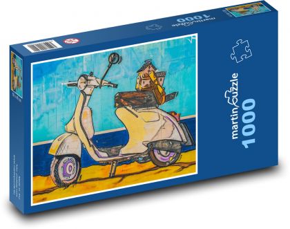 Graffiti - Scooter - Puzzle 1000 elementów, rozmiar 60x46 cm