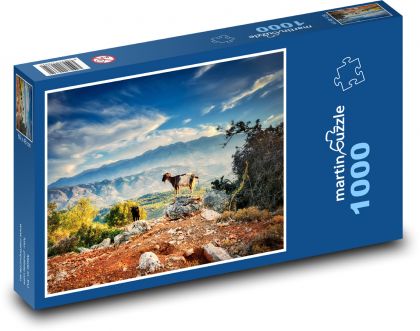 Kozioł w górach - Puzzle 1000 elementów, rozmiar 60x46 cm