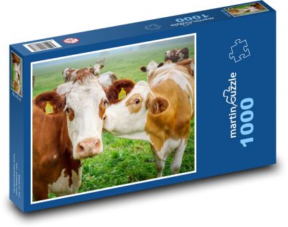 Zvířata - krávy - Puzzle 1000 dílků, rozměr 60x46 cm