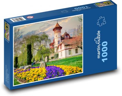 Romantic castle in spring - Puzzle 1000 pieces, size 60x46 cm 