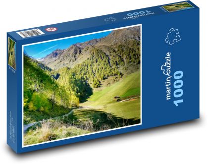 Příroda, hory, cesta - Puzzle 1000 dílků, rozměr 60x46 cm