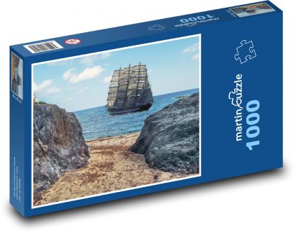 Plachetnice, moře - Puzzle 1000 dílků, rozměr 60x46 cm