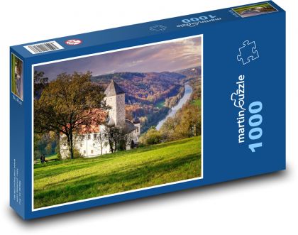 Hrad nad riekou - Puzzle 1000 dielikov, rozmer 60x46 cm