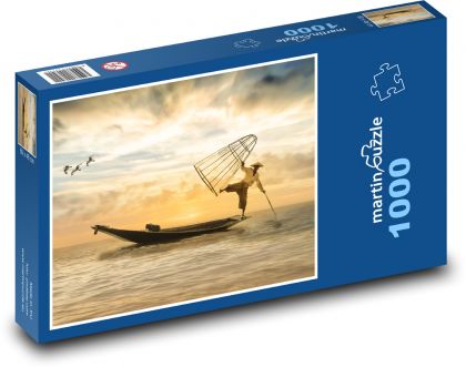 Rybář na loďce - puzzle 1000 dílků