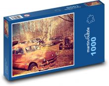 Stará auta - vrakoviště Puzzle 1000 dílků - 60 x 46 cm
